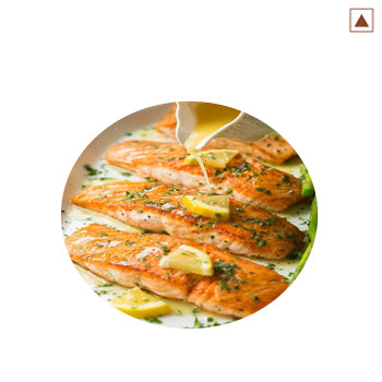 Grilled fish with lemon butter sauce