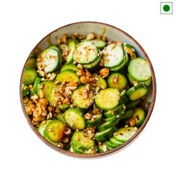 Spicy Nutty Smashed Cucumber